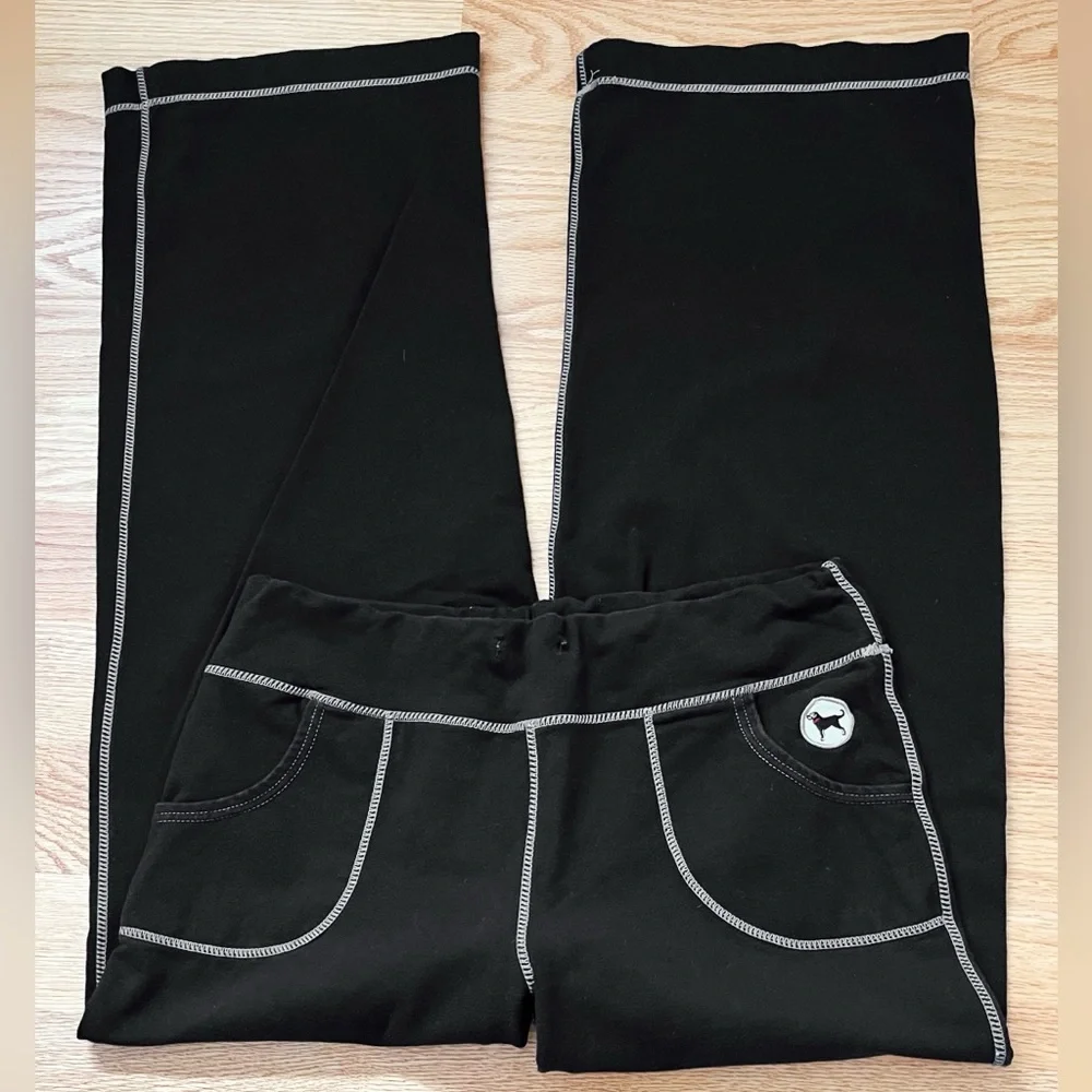 Black Dog Women’s Black Sweatpants with White Trim - Picture 2 of 9